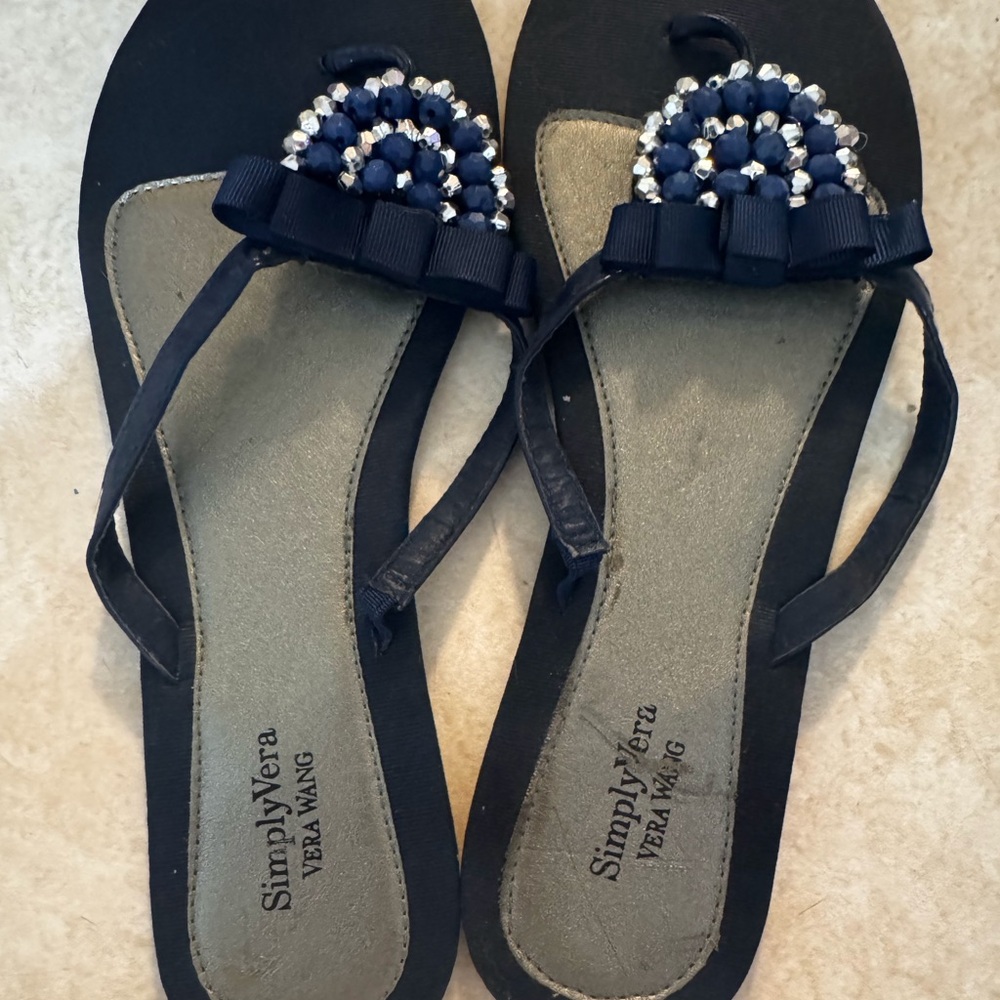 Simply Vera Vera Wang Blue Beaded Sandals